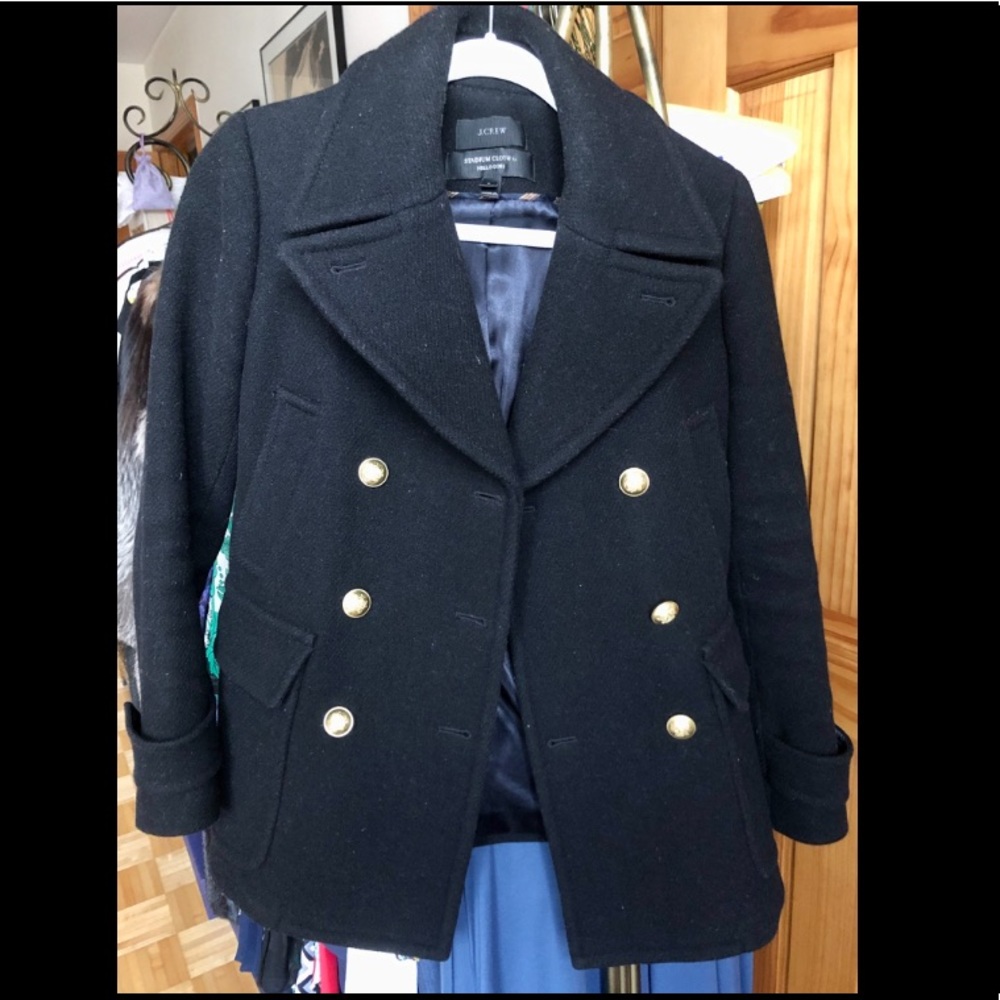 J. Crew Stadium Cloth Nello Gori Peacoat